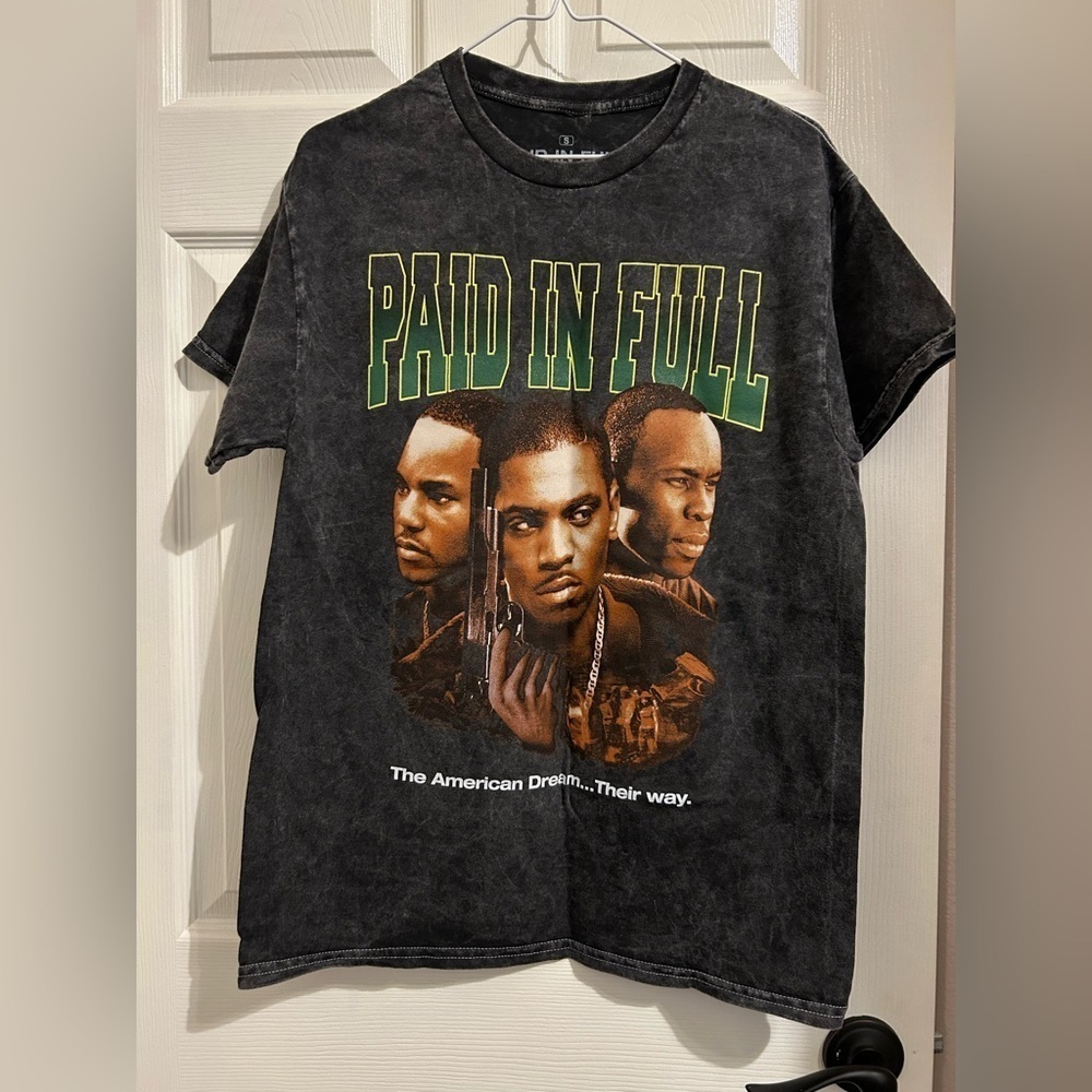 New Paid in Full Black Graphic Tee small short sleeve